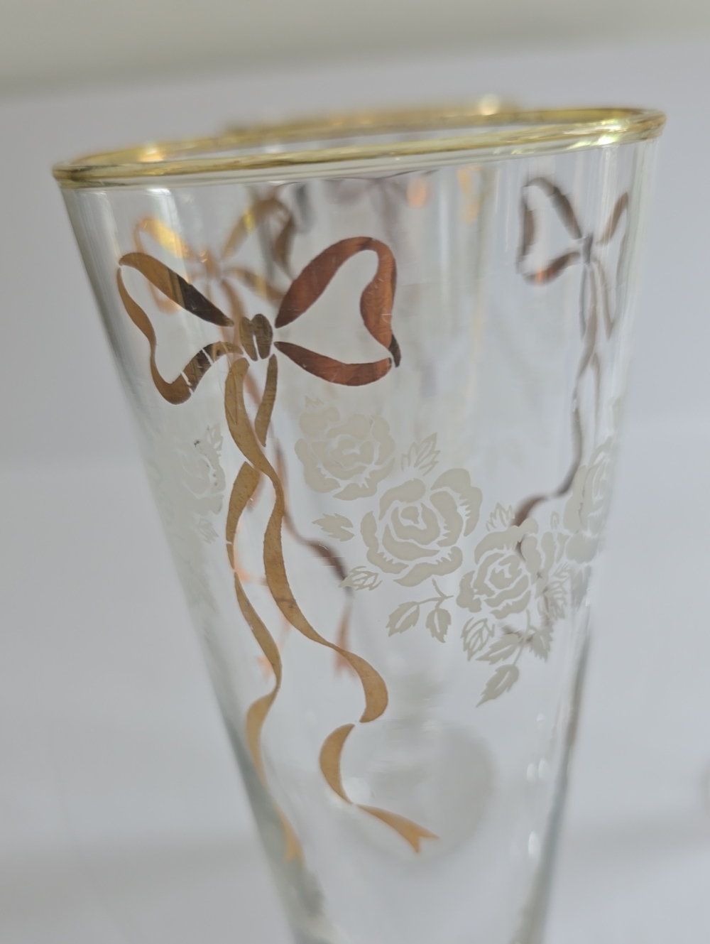 Vintage Libbey Set Of 4 Rose Classic Pilsner Glasses Flutes - Picture 8 of 14